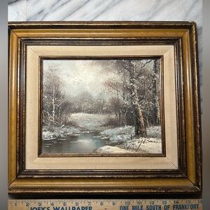 Winter Landscape Framed Art Signed J Medina
